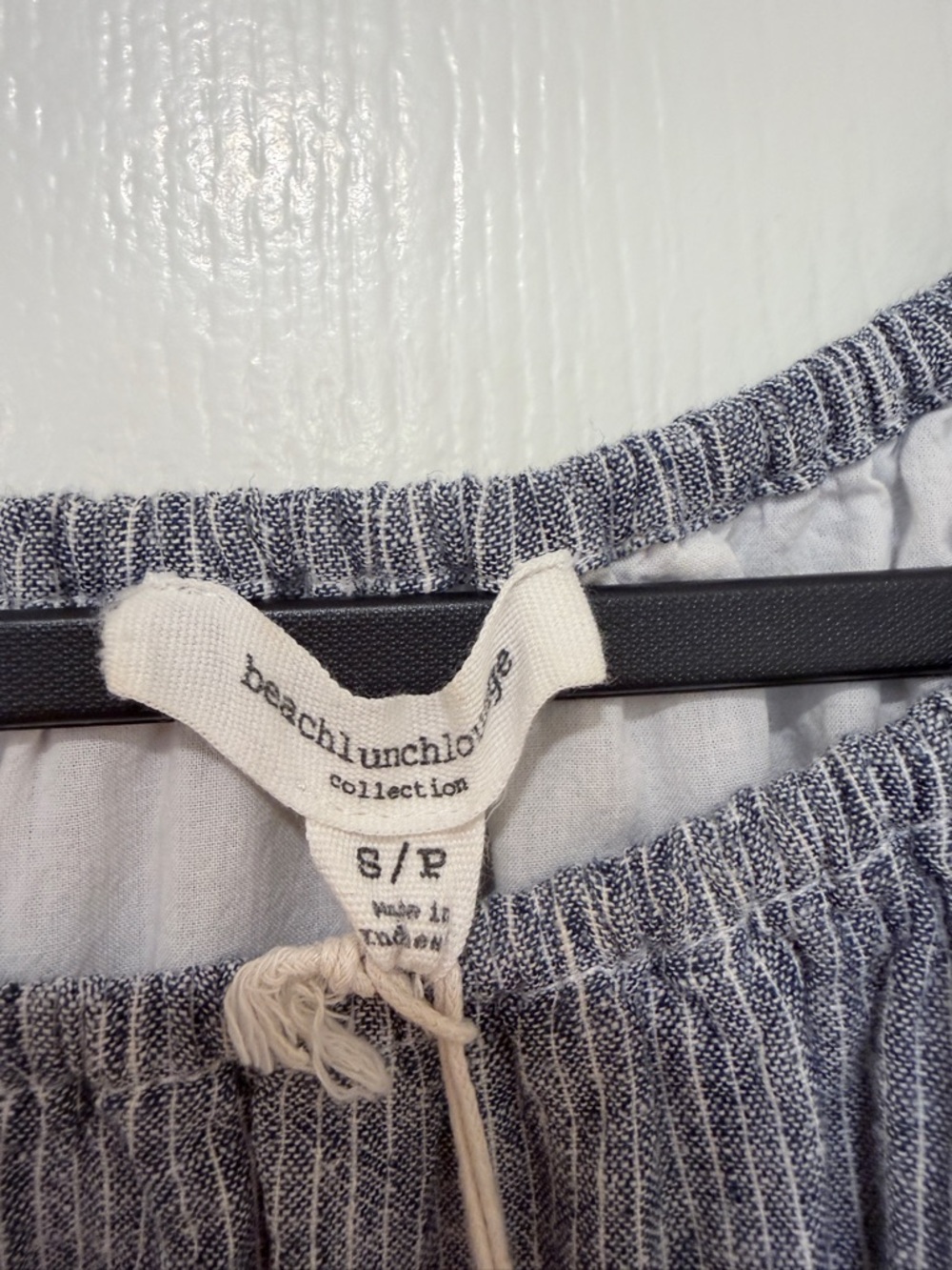 BeachLunchLounge Boho Embroidered Bell Sleeve Dress Blue Stripe Small NWOT - Picture 4 of 7